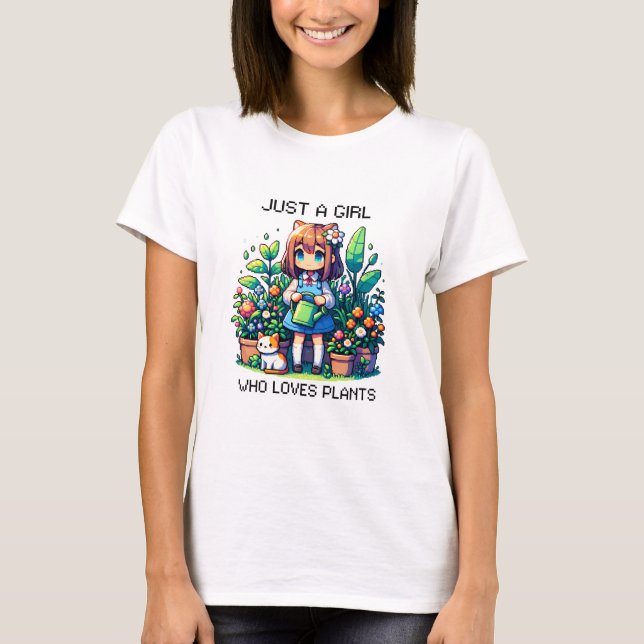 T-shirt Juste une fille qui aime les Plantes (Devant)