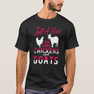 T-shirt Juste Une Fille Qui Aime Les Poules Et Les Chèvres