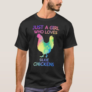 T-shirt Juste une fille qui aime les poules soyeuses drôle
