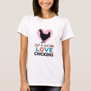 T-shirt Juste Une Fille Qui Aime Les Poulets