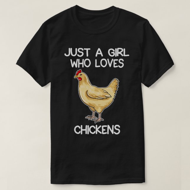 T-shirt Juste une fille qui aime les poulets 2 (Design devant)