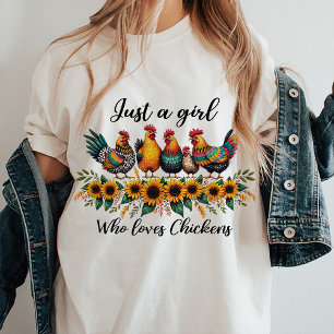 T-shirt Juste une fille qui aime les poulets Citation T-sh