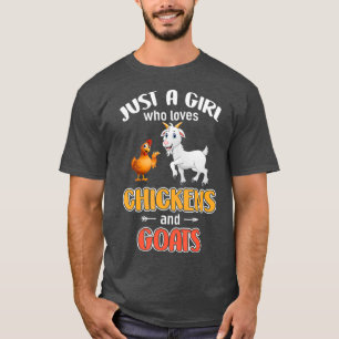 T-shirt Juste Une Fille Qui Aime Les Poulets Et Les Chèvre