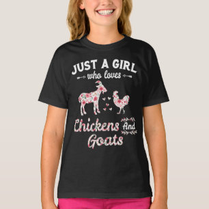 T-shirt Juste Une Fille Qui Aime Les Poulets Et Les Chèvre