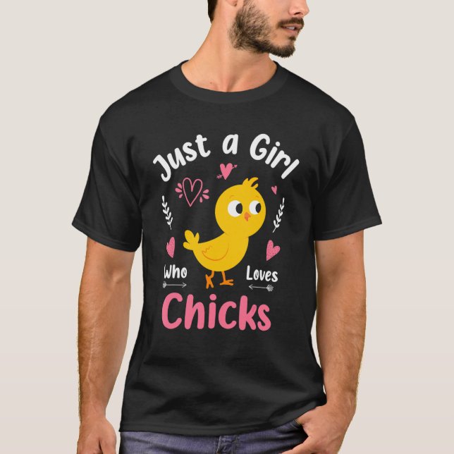 T-shirt Juste Une Fille Qui Aime Les Poulets Et Les Poussi (Devant)