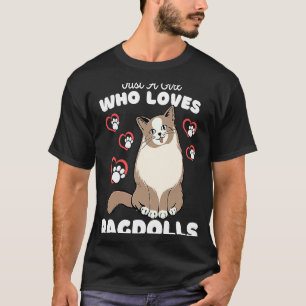 T-shirt Juste Une Fille Qui Aime Les Ragdolls Chat Mignon