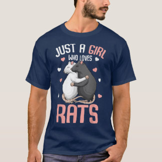 T-shirt Juste Une Fille Qui Aime Les Rats Enfants Filles F