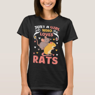 T-shirt Juste Une Fille Qui Aime Les Rats Mignonne Proprié
