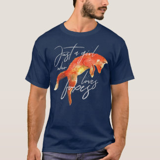 T-shirt Juste une fille qui aime les renards Art mignon Fo