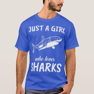 T-shirt Juste une fille qui aime les requins 1