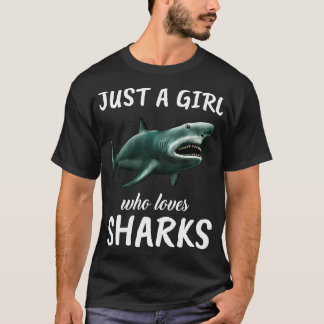 T-shirt Juste une fille qui aime les requins 3