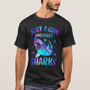 T-shirt Juste une fille qui aime les requins Galaxy Shark 