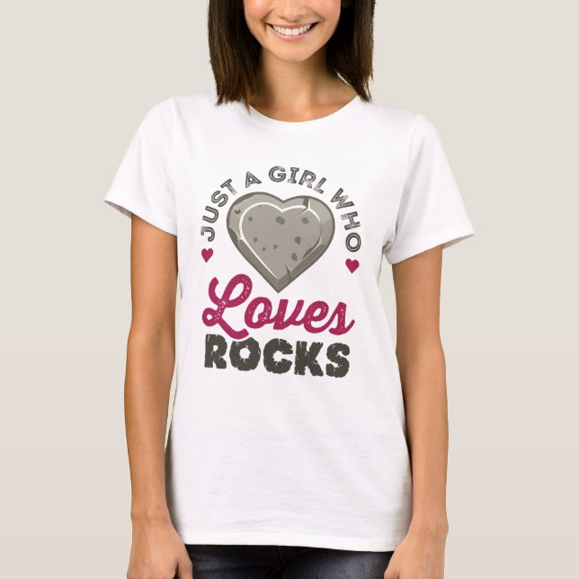 T-shirt Juste une fille qui aime les rochers géologue (Devant)