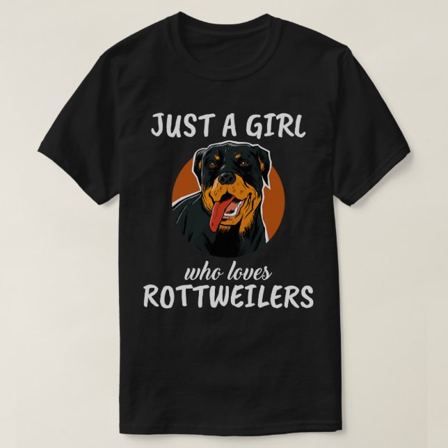 T-shirt Juste une fille qui aime les Rottweilers (Design devant)