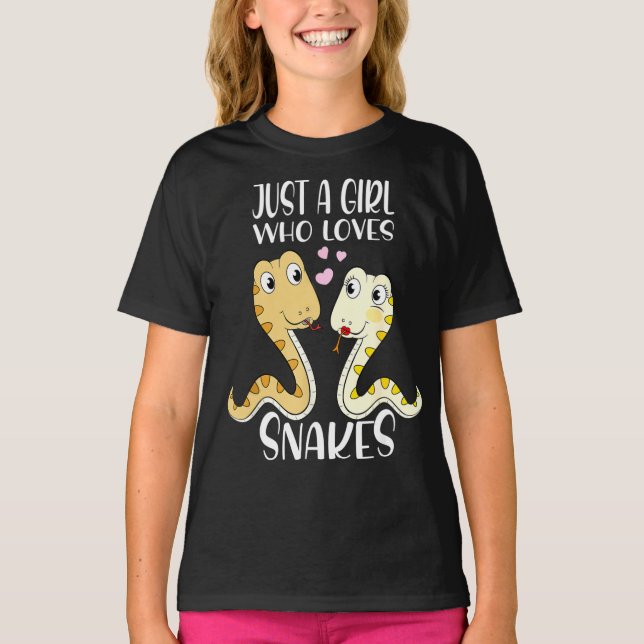 T-shirt Juste Une Fille Qui Aime Les Serpents J'Aime La Fi (Devant)