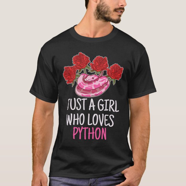 T-shirt Juste Une Fille Qui Aime Les Serpents Python Anima (Devant)