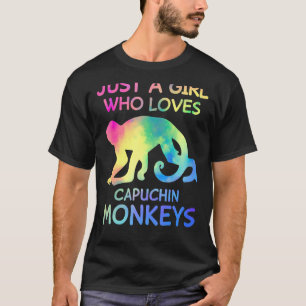 T-shirt Juste Une Fille Qui Aime Les Singes Capucins Drôle