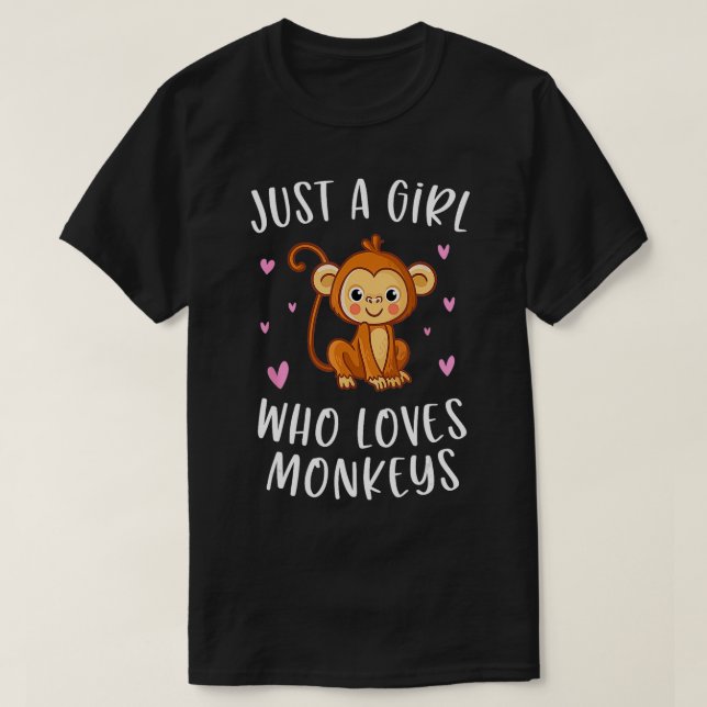 T-shirt Juste Une Fille Qui Aime Les Singes Mignonne Lover (Design devant)