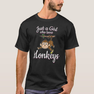 T-shirt Juste Une Fille Qui Aime Les Singes Zoo Zookeeper 