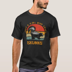 T-shirt Juste Une Fille Qui Aime Les Skunks Mignonne Anima
