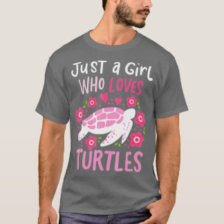 T-shirt Juste une fille qui aime les tortues Cadeau