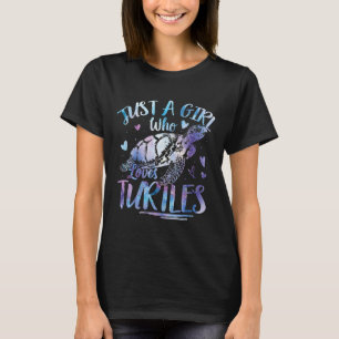 T-shirt Juste une fille qui aime les tortues Tie Dye Turtl