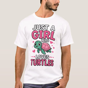 T-shirt Juste une fille qui aime les tortues Vecteur de to