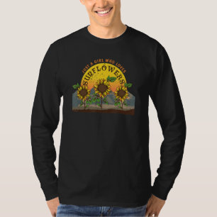 T-shirt Juste une fille qui aime les tournesols pour adole