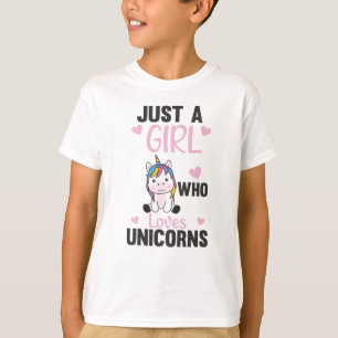 T-shirt Juste Une Fille Qui Aime Les Unicornes Pour Les Fi