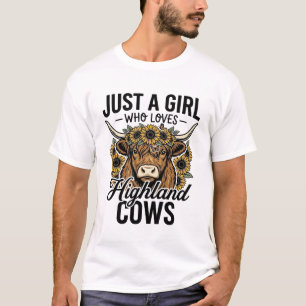 T-shirt Juste une fille qui aime les vaches des Highlands