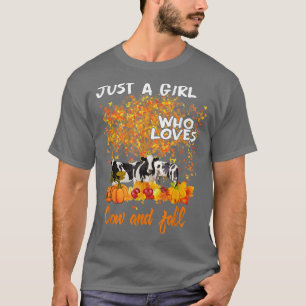 T-shirt Juste une fille qui aime les vaches et la citrouil