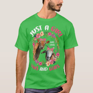 T-shirt Juste Une Fille Qui Aime Les Vaches Et Les Chèvres