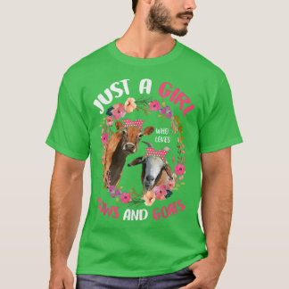 T-shirt Juste Une Fille Qui Aime Les Vaches Et Les Chèvres