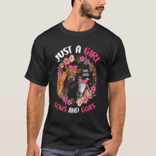 T-shirt Juste Une Fille Qui Aime Les Vaches Et Les Chèvres
