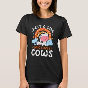 T-shirt Juste Une Fille Qui Aime Les Vaches Fleurs De Vach