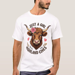 T-shirt Juste Une Fille Qui Aime Les Vaches Highland Flora