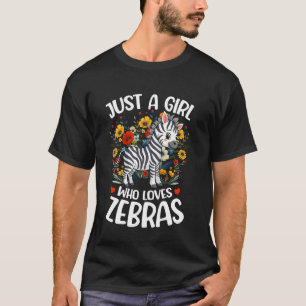 T-shirt Juste Une Fille Qui Aime Les Zèbres Esthétique Fle
