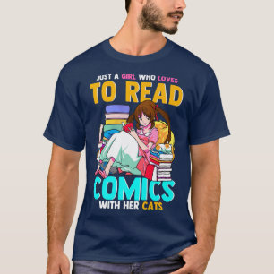 T-shirt Juste Une Fille Qui Aime Lire Des Comics Avec Ses