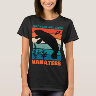 T-shirt Juste Une Fille Qui Aime Manatees Animal Rétro