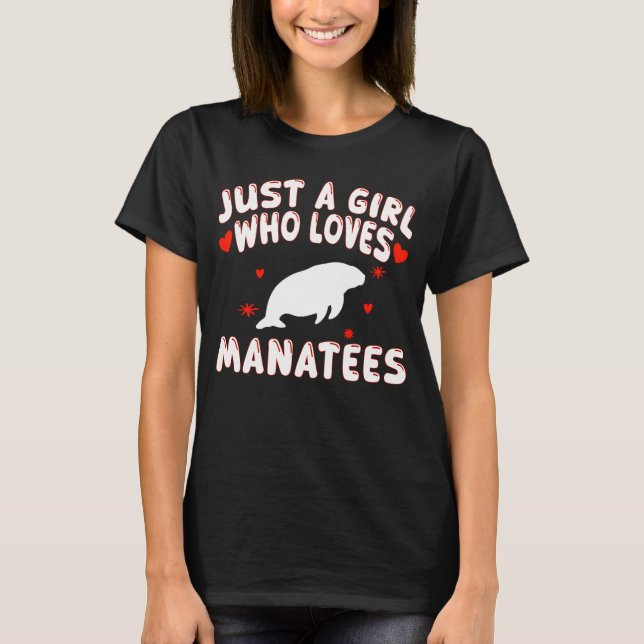 T-shirt Juste Une Fille Qui Aime Manatees Mignonne Manatee (Devant)