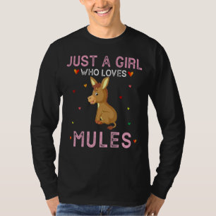T-shirt Juste Une Fille Qui Aime Mules Mules Mules