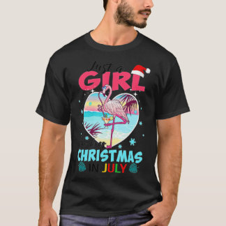 T-shirt Juste Une Fille Qui Aime Noël En Juillet Été Fla