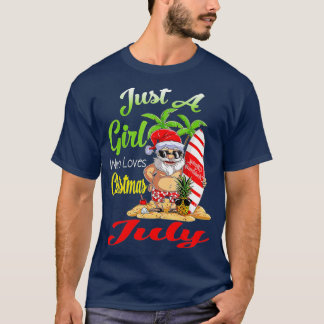T-shirt Juste Une Fille Qui Aime Noël En Juillet Père Noël