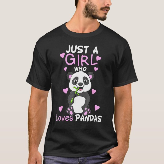 T-shirt Juste Une Fille Qui Aime Pandas Fun Bébé Mignonne  (Devant)