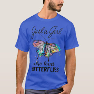 T-shirt Juste une fille qui aime papillons Entomologiste G
