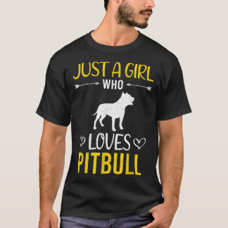 T-shirt Juste Une Fille Qui Aime Pitbull Chien