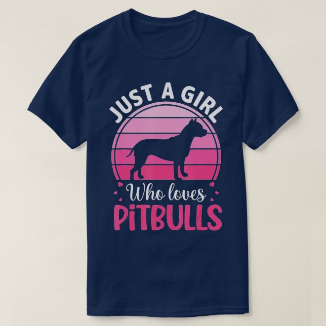 T-shirt Juste Une Fille Qui Aime Pitbulls Drôle Mignonne C (Design devant)