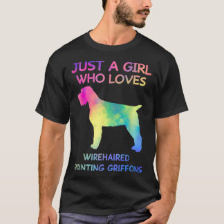 T-shirt Juste une fille qui aime Pointing À poils durs Gri