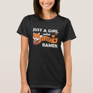 T-shirt Juste Une Fille Qui Aime Ramen Cute Fox Mange Des