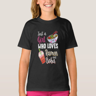 T-shirt Juste Une Fille Qui Aime Ramen Et Boba Anime Bubbl
